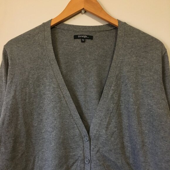 Grey Button Down 100% Cotton Grandpa Cardigan - Picture 3 of 15